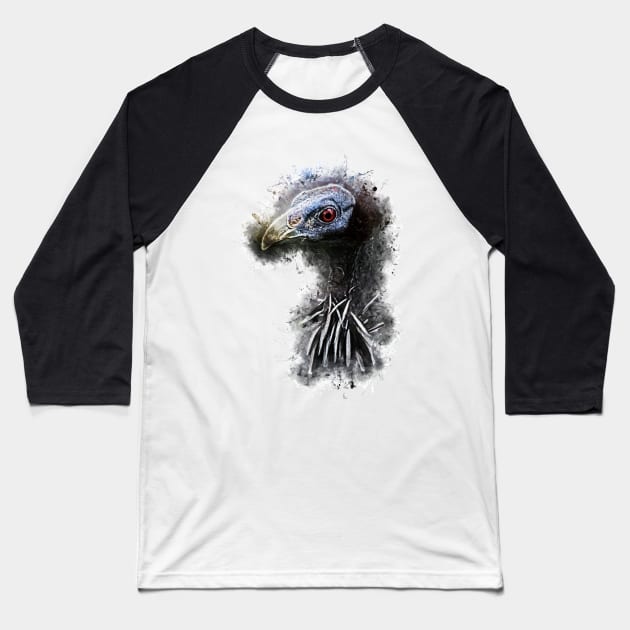 Vulturine Guinea Fowl Baseball T-Shirt by ElviraDraat